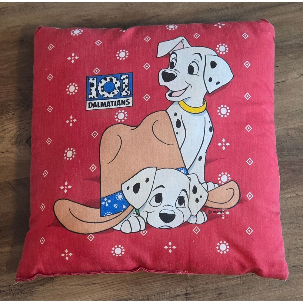 Vintage Disney 101 Dalmatians Red Bandana Puppy Cowboy Throw Pillow 15x15